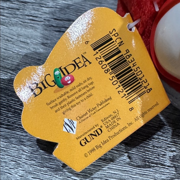 GUND | VeggieTales: Bob the Tomato (1998) - Vintage 4” Bean Bag Plush Toy - Picture 12 of 12